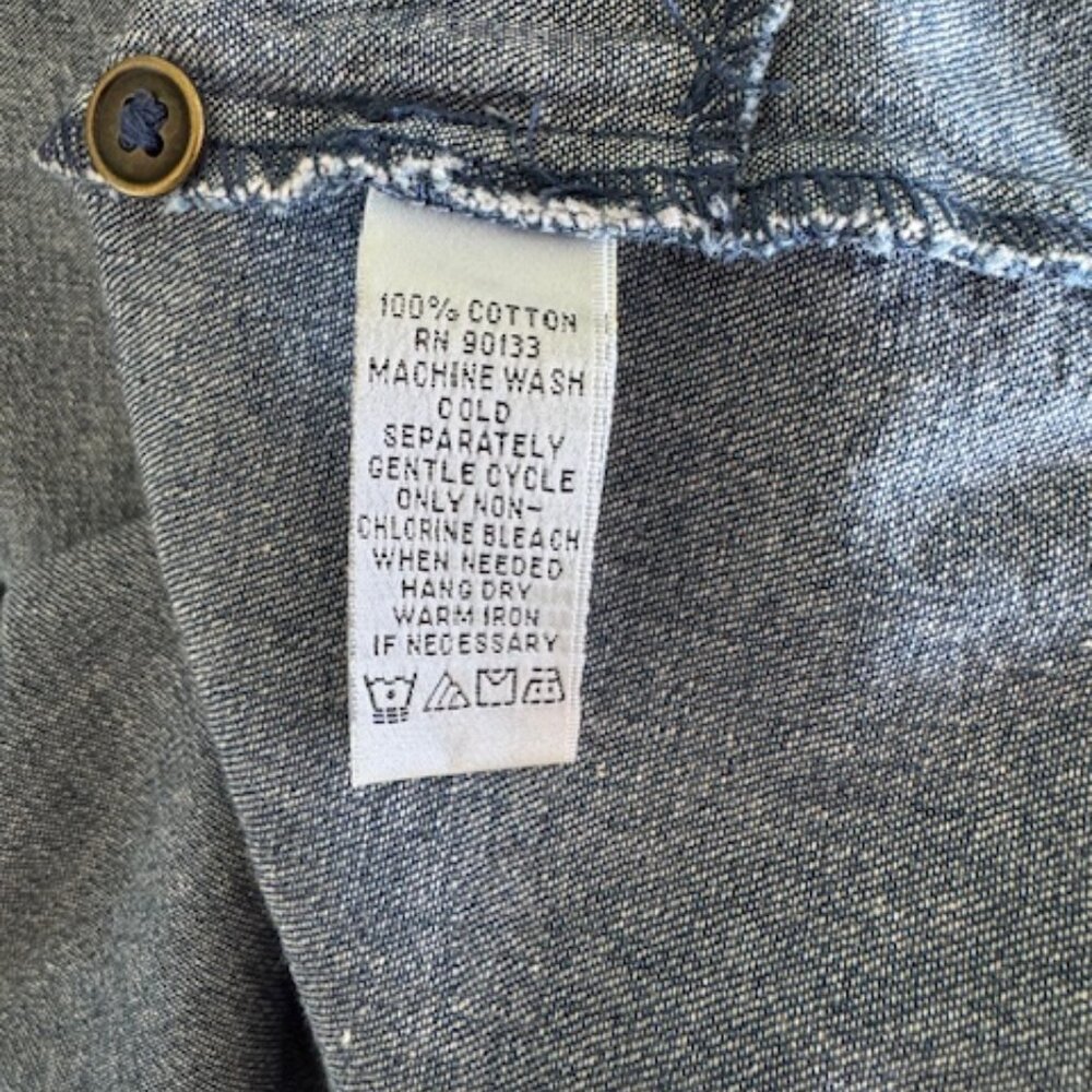 JOAN RIVERS DENIM BUTTON DOWN TOP XS - Picture 7 of 13